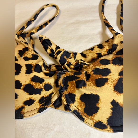 Zaful Animal Print Bikini Tie Leopard Vacation Summer Beach Pool - Picture 5 of 10